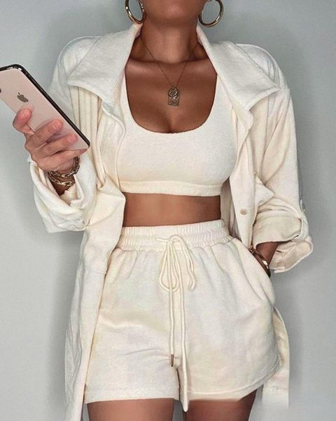 women's tracksuits spot 2021 autumn casual loose jacket + suspender shorts three-piece suit, Gray
women's tracksuits spot 2021 autumn casual loose jacket + suspender shorts three-piece suit, Gray
