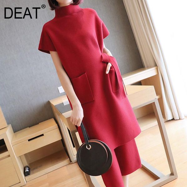 women's two piece pants deat knit solid suit woman turtleneck short sleeve lacing pocket + wide leg elastic casual 2021 spring autumn a, White
women's two piece pants deat knit solid suit woman turtleneck short sleeve lacing pocket + wide leg elastic casual 2021 spring autumn a, White