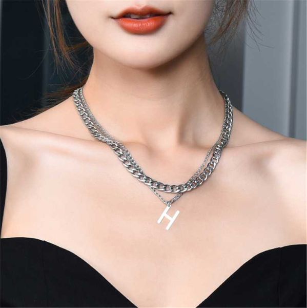 chains 316l stainless steel hgw letter pendant double layer cuban titanium hip hop necklacecollier acier inoxydable femme, Silver
chains 316l stainless steel hgw letter pendant double layer cuban titanium hip hop necklacecollier acier inoxydable femme, Silver
