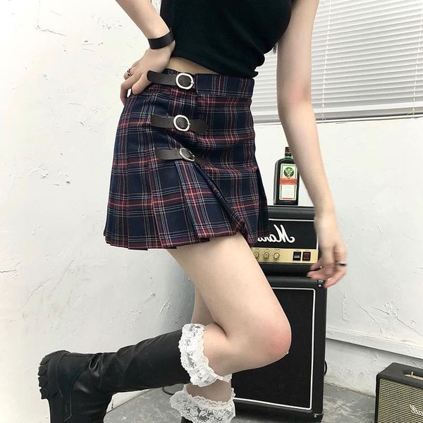 skirts gothic punk high waist vintage plaid skirt belt design streetwear harajuku 2021 summer japanesemini pleated women a-line, Black
skirts gothic punk high waist vintage plaid skirt belt design streetwear harajuku 2021 summer japanesemini pleated women a-line, Black