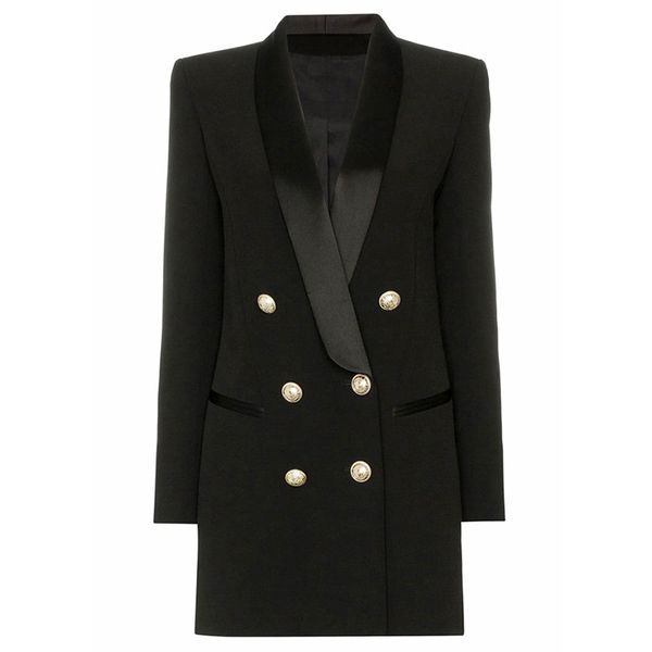 new 2021 baroque designer women's long sleeve satin double breasted lion buttons notched collar bajr, Black;gray
new 2021 baroque designer women's long sleeve satin double breasted lion buttons notched collar bajr, Black;gray