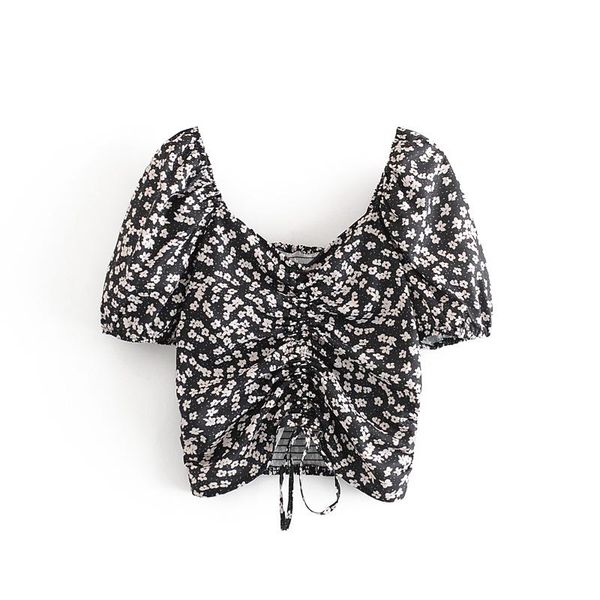 women's blouses & shirts 2021 women flower print drawstring casual slim smock blouse ladies short sleeve back elastic chic blusas ls65, White
women's blouses & shirts 2021 women flower print drawstring casual slim smock blouse ladies short sleeve back elastic chic blusas ls65, White