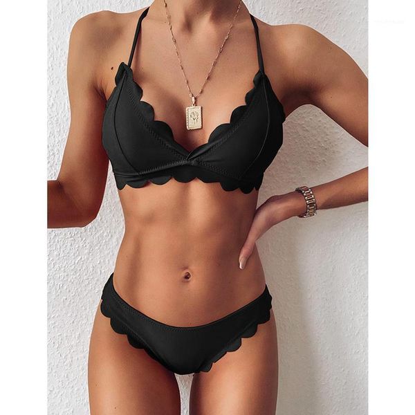 women's swimwear halter swimsuit solid triangle bikini set string ruffle push up sport 2021 frill black bathing suit, White;black
women's swimwear halter swimsuit solid triangle bikini set string ruffle push up sport 2021 frill black bathing suit, White;black