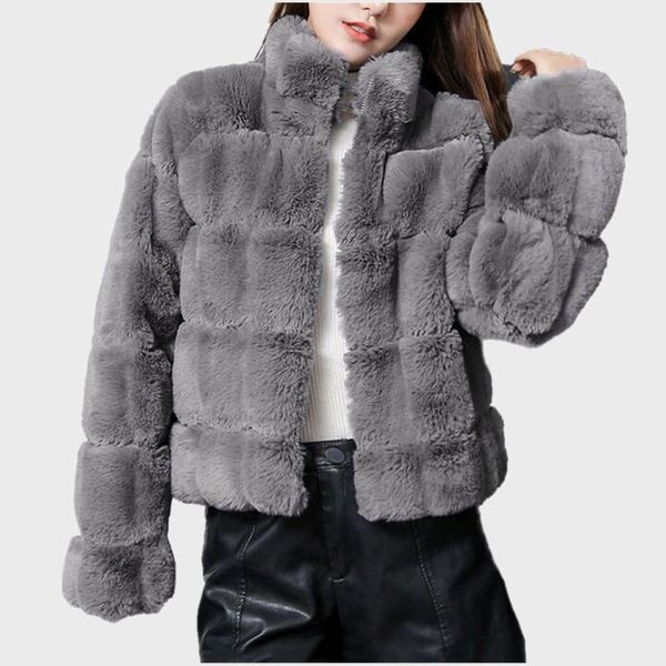 women's fur & faux women winter long seleve stand collar furry coats elegant thick warm outerwear fake jacket, Black
women's fur & faux women winter long seleve stand collar furry coats elegant thick warm outerwear fake jacket, Black