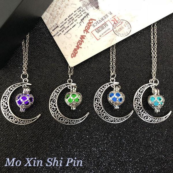 pendant necklaces glow in the dark necklace moon heart for woman hollow water drop night fluorescence light accessories, Silver
pendant necklaces glow in the dark necklace moon heart for woman hollow water drop night fluorescence light accessories, Silver