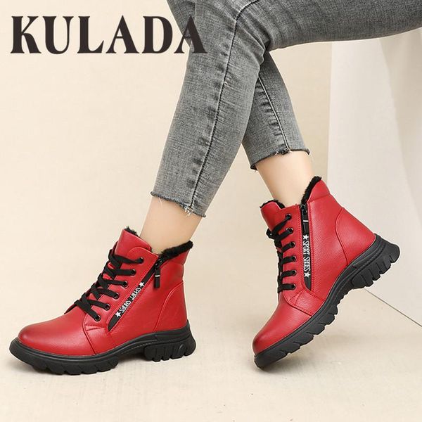 boots kulada fashion snow women pu leather shoes for winter woman casual thick fur warm low heels female ankle, Black
boots kulada fashion snow women pu leather shoes for winter woman casual thick fur warm low heels female ankle, Black