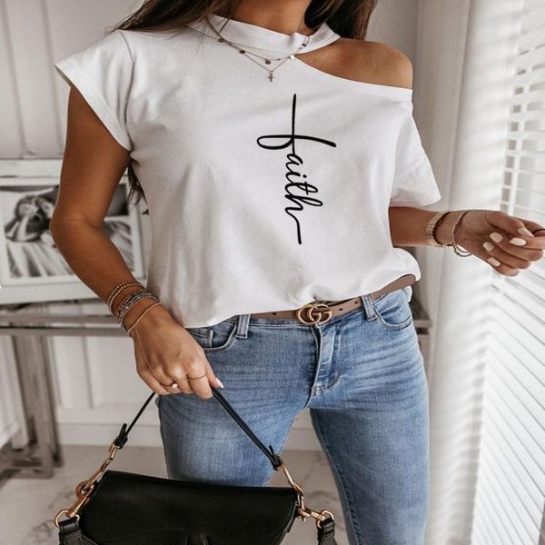faith cross print women t-shirt cotton hipster funny casual t shirt gift lady girl one shoulder tee 3 color drop ship, White
faith cross print women t-shirt cotton hipster funny casual t shirt gift lady girl one shoulder tee 3 color drop ship, White