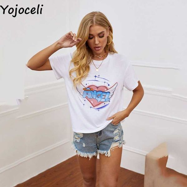 yojoceli casual cotton t-shirt women heart print all match tee streetwear 210609, White
yojoceli casual cotton t-shirt women heart print all match tee streetwear 210609, White