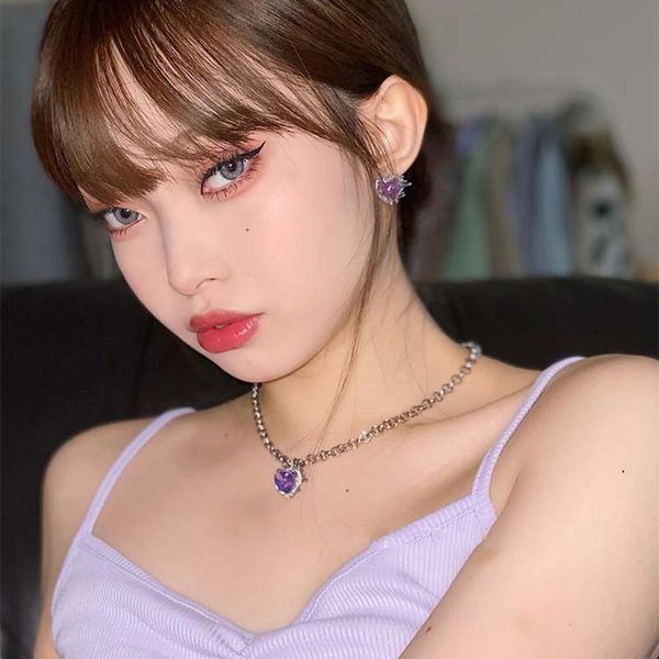 stud timeonly romantic love heart bling rhinestone earring for women purple color elegant pendant neckalces chunky chain, Golden;silver
stud timeonly romantic love heart bling rhinestone earring for women purple color elegant pendant neckalces chunky chain, Golden;silver