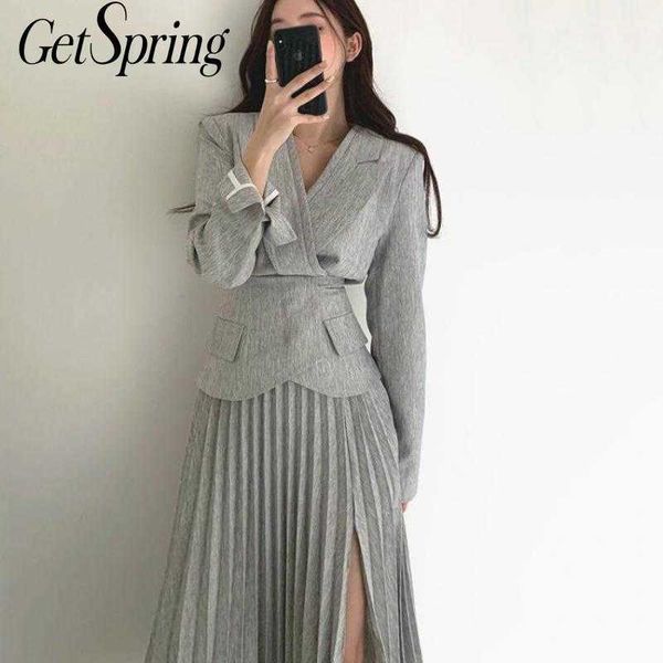 getspring women sets blazer skirt bandage coats high waist split pleated vintage 2 piece set 210601, White
getspring women sets blazer skirt bandage coats high waist split pleated vintage 2 piece set 210601, White