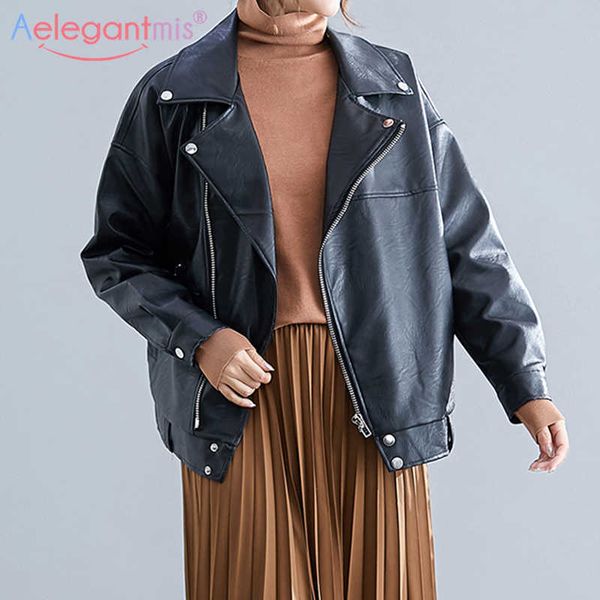 aelegantmis fashion faux leather jackets women korean loose pu motorcycle jacket long sleeve streetwear coats zipper 210607, Black
aelegantmis fashion faux leather jackets women korean loose pu motorcycle jacket long sleeve streetwear coats zipper 210607, Black