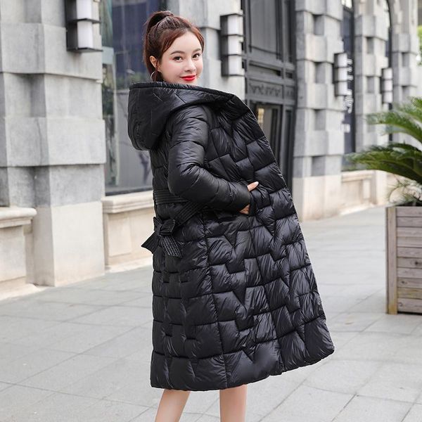 women's down & parkas 2021 winter jacket for women slim x-long solid casual coat female hooded thicken with sashes plus size outwear, Black
women's down & parkas 2021 winter jacket for women slim x-long solid casual coat female hooded thicken with sashes plus size outwear, Black