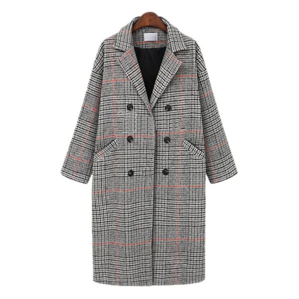 women's trench coats women winter coat plaid double breasted button turn down collar loose female casual plus size outwear gray, Tan;black
women's trench coats women winter coat plaid double breasted button turn down collar loose female casual plus size outwear gray, Tan;black