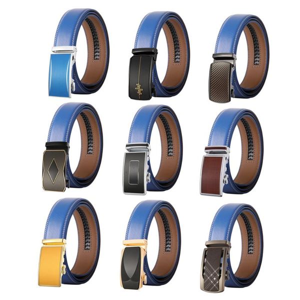 belts sky blue leather belt for men good quality men's automatic buckle ratchet waist straps casual leisure wedding gift b611, Black;brown
belts sky blue leather belt for men good quality men's automatic buckle ratchet waist straps casual leisure wedding gift b611, Black;brown