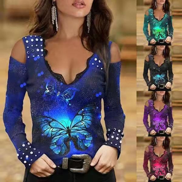 women's t-shirt graphic tee woman tshirts butterfly printed strapless long sleeve casual soft comfortable t shirt goth, White
women's t-shirt graphic tee woman tshirts butterfly printed strapless long sleeve casual soft comfortable t shirt goth, White