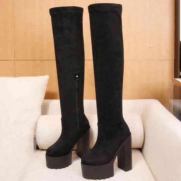 boots 14cm thick high heeled women over the knee platform stretch pu/flock leather long fashion shoes g0019 vp6s, Black
boots 14cm thick high heeled women over the knee platform stretch pu/flock leather long fashion shoes g0019 vp6s, Black