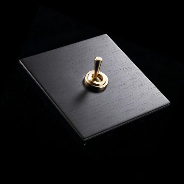 smart home control brass lever retro toggle switch 1-4 gang 2 way wall light black stainless steel panel concealed for el guest house
smart home control brass lever retro toggle switch 1-4 gang 2 way wall light black stainless steel panel concealed for el guest house