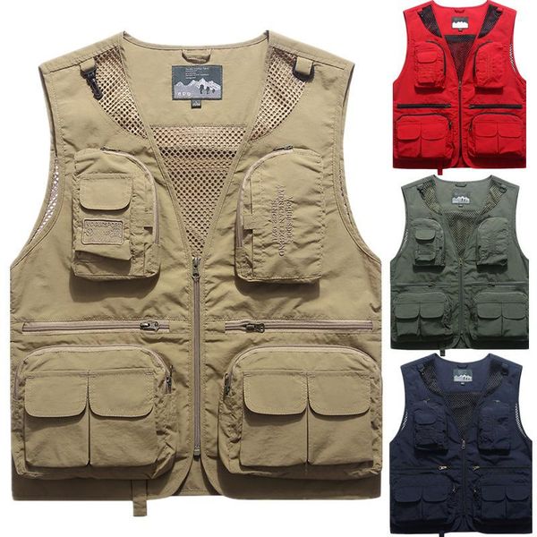 men's vests spring 2021 large loose waistcoat outdoor multi pocket tooling quick drying pographer mesh vest fashion, Black;white
men's vests spring 2021 large loose waistcoat outdoor multi pocket tooling quick drying pographer mesh vest fashion, Black;white