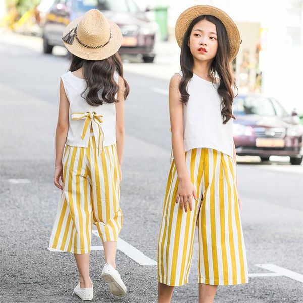 clothing sets 2021 summer girls casual children sleeveless +stripes wide-leg pants outfits 2pcs kids 8 10 12 14 year, White
clothing sets 2021 summer girls casual children sleeveless +stripes wide-leg pants outfits 2pcs kids 8 10 12 14 year, White