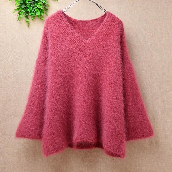 women's sweaters ladies women fashion short style hairy angora fur knitted seven falre sleeves loose pullover knitwear winter jumper, White;black
women's sweaters ladies women fashion short style hairy angora fur knitted seven falre sleeves loose pullover knitwear winter jumper, White;black