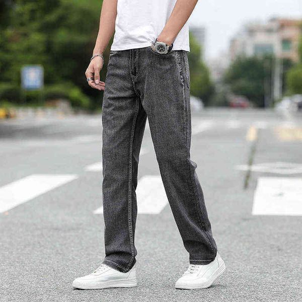 ultra thin cotton elastic large men's pants loose straight tube breathable jeans in summer, Blue
ultra thin cotton elastic large men's pants loose straight tube breathable jeans in summer, Blue