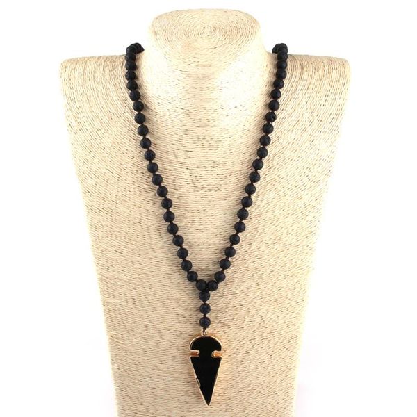 pendant necklaces fashion beautiful lava stone knotted with black arrowhead women ethnic necklace, Silver
pendant necklaces fashion beautiful lava stone knotted with black arrowhead women ethnic necklace, Silver
