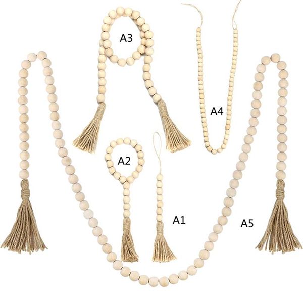 decorative objects & figurines wooden bead garland with tassel natural color nordic style wall hanging string rope
decorative objects & figurines wooden bead garland with tassel natural color nordic style wall hanging string rope