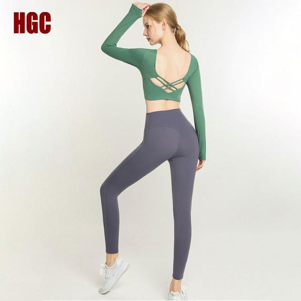 yoga outfit hgc set women 2 piece naked-feel fabric long sleeve sport leggings no front seam wholesale gym sportwear fitness suit
yoga outfit hgc set women 2 piece naked-feel fabric long sleeve sport leggings no front seam wholesale gym sportwear fitness suit