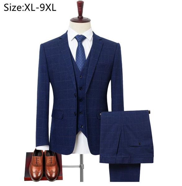 men's suits & blazers 2021 brand large size retro plaid suit business wedding banquet formal wear (jacket + vest pants), White;black
men's suits & blazers 2021 brand large size retro plaid suit business wedding banquet formal wear (jacket + vest pants), White;black