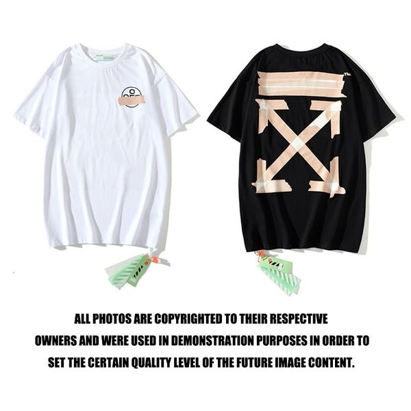 the new off fashion brand ow adhesive tape arrow t-shirt short sleeve for men and women, White;black
the new off fashion brand ow adhesive tape arrow t-shirt short sleeve for men and women, White;black