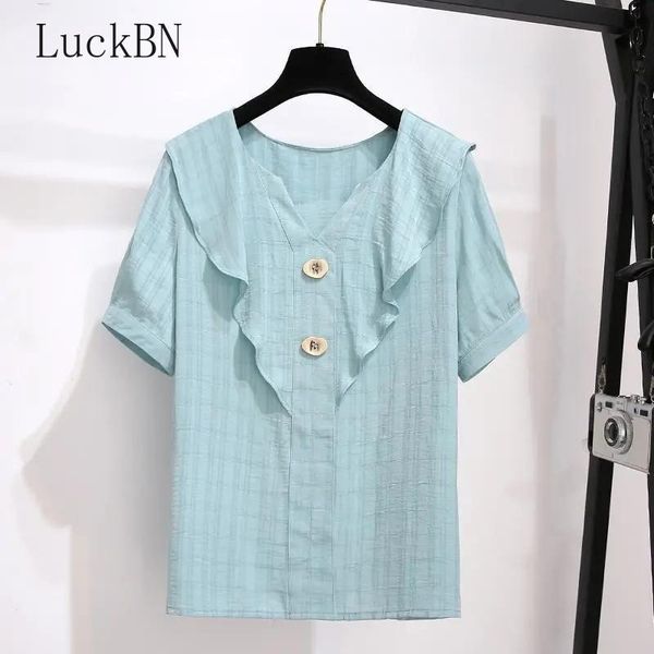women's blouses & shirts summer korean ladies fashion short sleeve chiffon shirt simple ruffle button v neck office blouse women blusas, White
women's blouses & shirts summer korean ladies fashion short sleeve chiffon shirt simple ruffle button v neck office blouse women blusas, White