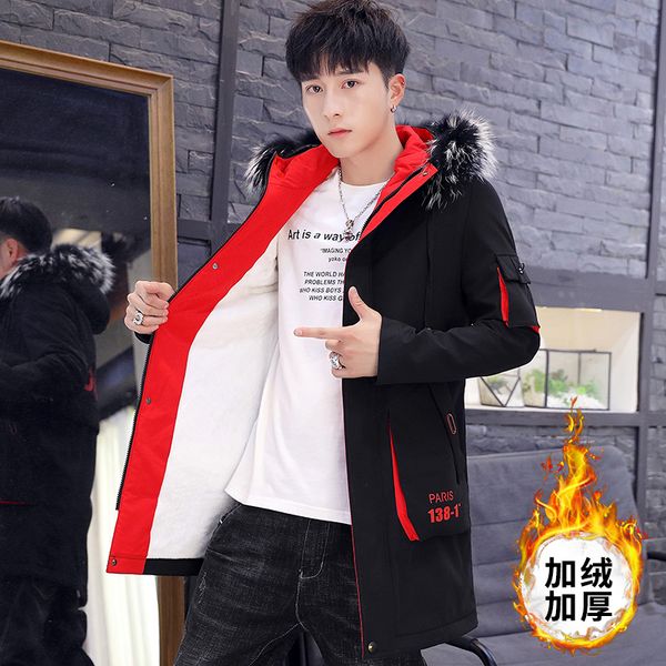men winter coat jacket windbreaker fur hooded thicken men's streetwear hip hop military trench long rlr9, Black
men winter coat jacket windbreaker fur hooded thicken men's streetwear hip hop military trench long rlr9, Black