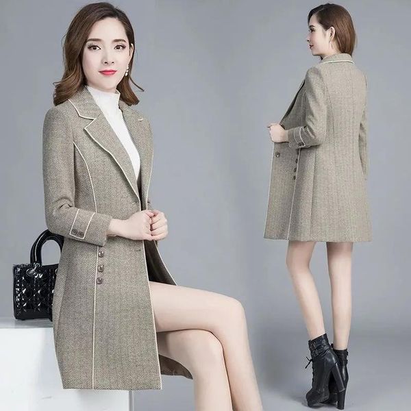 women's wool & blends woolen coat women's mid-length korean version 2021 autumn and winter waist thin women, Black
women's wool & blends woolen coat women's mid-length korean version 2021 autumn and winter waist thin women, Black