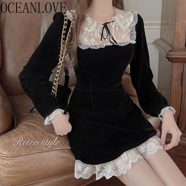 oceanlove evening party dress velvet vintage black lace patchwork 2021 robes bow spring autumn mini vestidos woman dresses 19485, Black;gray
oceanlove evening party dress velvet vintage black lace patchwork 2021 robes bow spring autumn mini vestidos woman dresses 19485, Black;gray