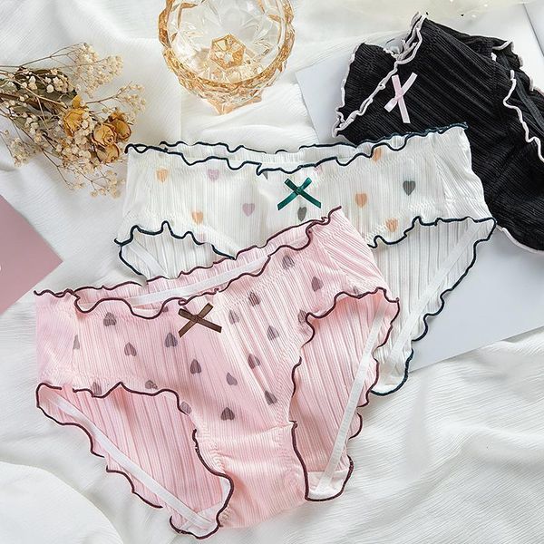 women's panties style japanese cotton cute printed mid-waist stretch vertical pattern girls briefs bag hip women, Black;pink
women's panties style japanese cotton cute printed mid-waist stretch vertical pattern girls briefs bag hip women, Black;pink