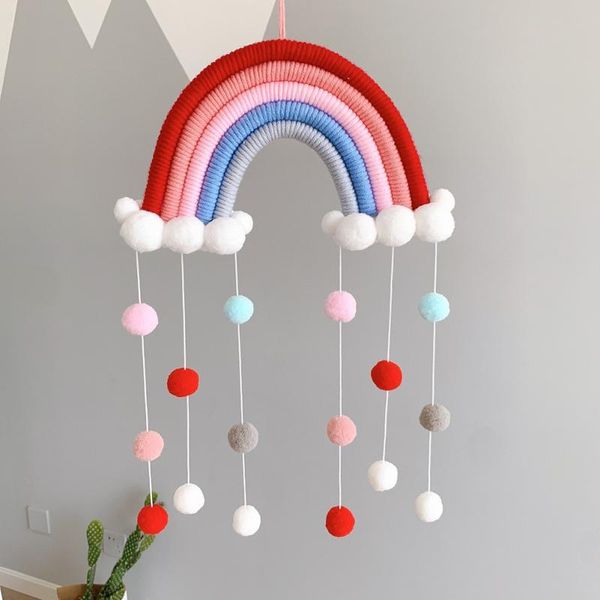 decorative objects & figurines rainbow hanging decoration with felt ball children room handmade ornament cotton rope woven fresh kids decor
decorative objects & figurines rainbow hanging decoration with felt ball children room handmade ornament cotton rope woven fresh kids decor