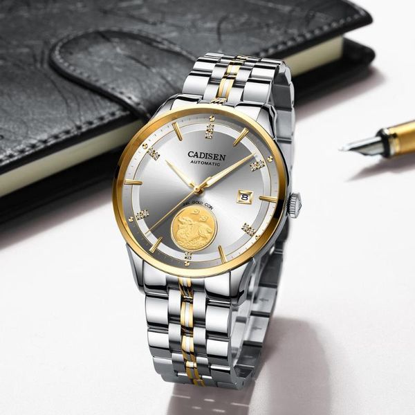 wristwatches 2021 cadisen men's watches luxury automatic mechanical miyota 8215 wristwatch 24k date sapphire watch swim gold coin, Slivery;brown
wristwatches 2021 cadisen men's watches luxury automatic mechanical miyota 8215 wristwatch 24k date sapphire watch swim gold coin, Slivery;brown