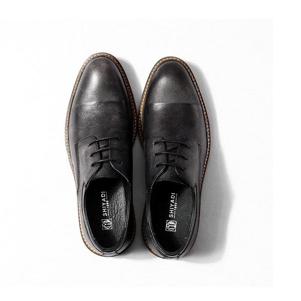 dress shoes genuine leather formal oxfords men business suit brand bullock thick sole lace-up wedding party e35, Black
dress shoes genuine leather formal oxfords men business suit brand bullock thick sole lace-up wedding party e35, Black