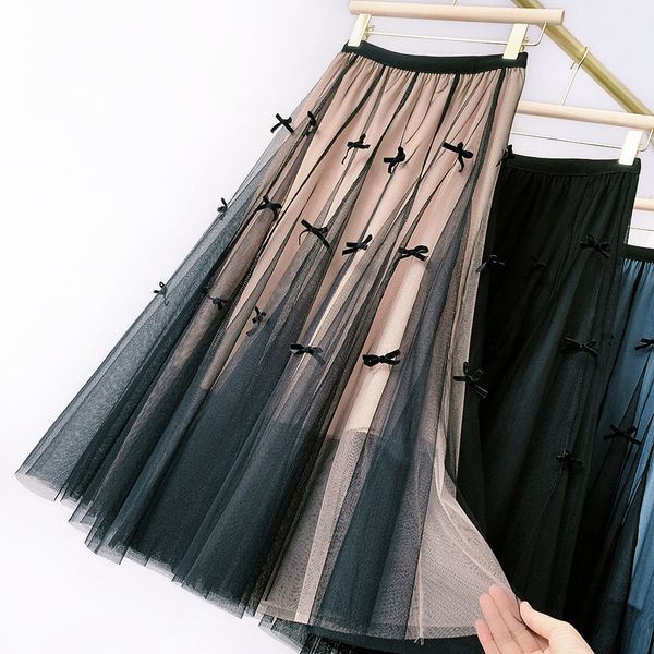 women new 2021 summer gradient color a-line mesh stretch high waist long skirt femme elegant faldas jupe saia o2da, Black
women new 2021 summer gradient color a-line mesh stretch high waist long skirt femme elegant faldas jupe saia o2da, Black