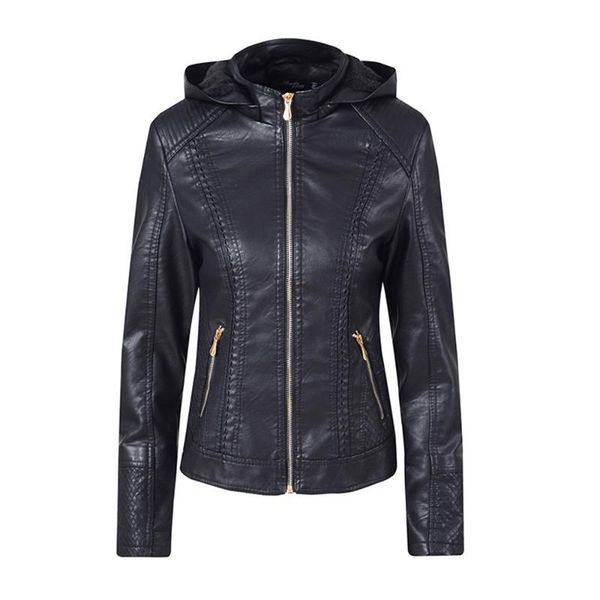 autumn winter thick warm plush pu faux leather biker coat women metalzipper casual jackets slim female hooded pure color outwear, Black
autumn winter thick warm plush pu faux leather biker coat women metalzipper casual jackets slim female hooded pure color outwear, Black