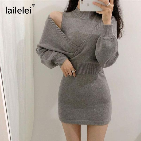 casual dresses two piece knitted dress bodycon mini off shoulder sweater vestidos fall 2021 party vintage elegant black korean winter sukien, Black;gray
casual dresses two piece knitted dress bodycon mini off shoulder sweater vestidos fall 2021 party vintage elegant black korean winter sukien, Black;gray
