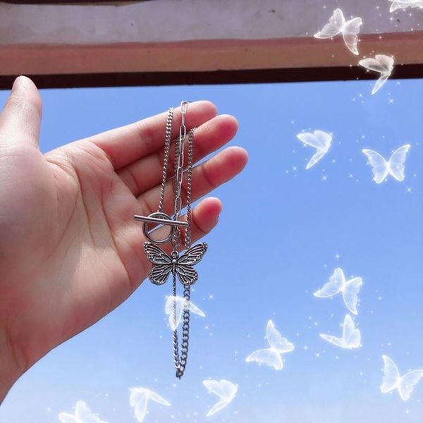 super fairy girl butterfly necklace female clavicle chain minority design titanium steel ins used bracelet pendant, Silver
super fairy girl butterfly necklace female clavicle chain minority design titanium steel ins used bracelet pendant, Silver