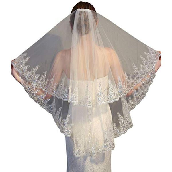 bridal veils 2021 fashion two layer veil white ivory tulle wedding with comb lace edge accessories in stock, Black
bridal veils 2021 fashion two layer veil white ivory tulle wedding with comb lace edge accessories in stock, Black