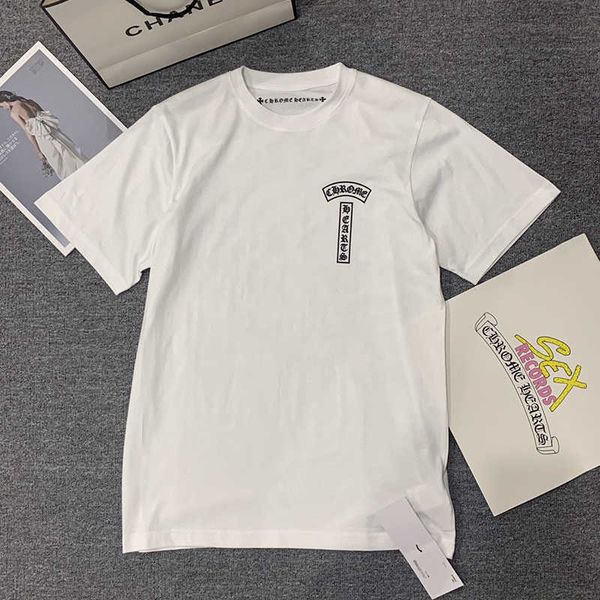 sanskrit summer and women's crosin horseshoe poison tested printed pure cotton couple's short sleeve large t-s, White;black