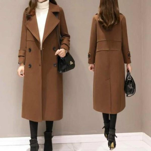 women's wool & blends 2021 large size woolen coat spring and autumn korean fashion long sleeve temperament loose thin mid-length women, Black
women's wool & blends 2021 large size woolen coat spring and autumn korean fashion long sleeve temperament loose thin mid-length women, Black