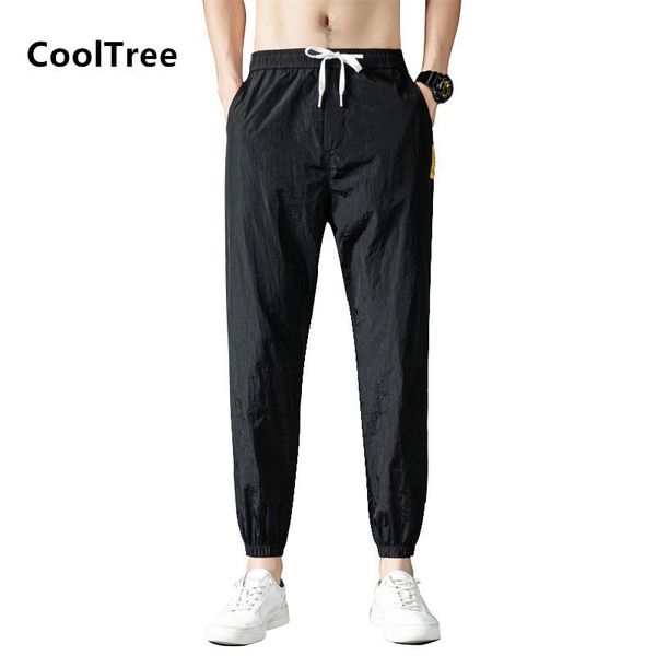 men's pants cooltree men ice silk pant spring summer breathable thin solid color casual trouser male fashion loose tied feet streetwear, Black
men's pants cooltree men ice silk pant spring summer breathable thin solid color casual trouser male fashion loose tied feet streetwear, Black