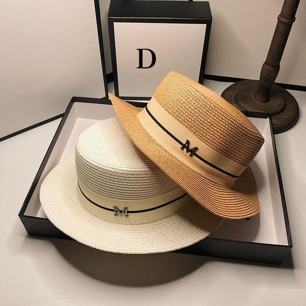 wide brim hats ladies sun fedora straw hat european and american retro gold braided female sunshade flat cap visors ha, Blue;gray