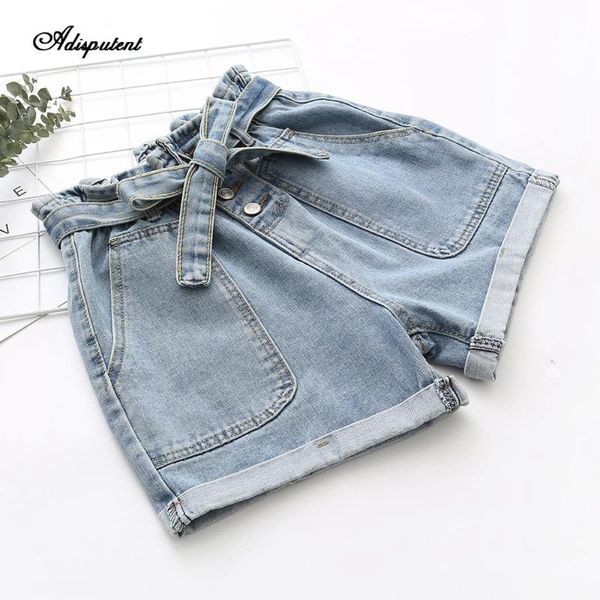 women's shorts adisputent fashion high waist elastic denim summer women slim casual sashes wide leg trousers jeans donna corti, White;black
women's shorts adisputent fashion high waist elastic denim summer women slim casual sashes wide leg trousers jeans donna corti, White;black
