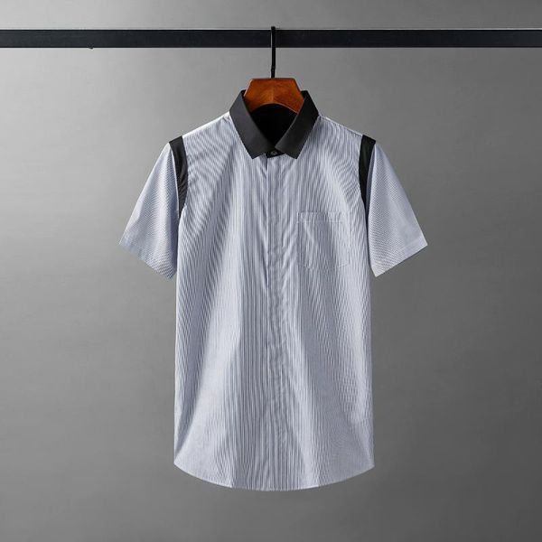 men's casual shirts summer cats luxury short mouw streep splicing gentlemen dress fashion slim fit party, White;black
men's casual shirts summer cats luxury short mouw streep splicing gentlemen dress fashion slim fit party, White;black