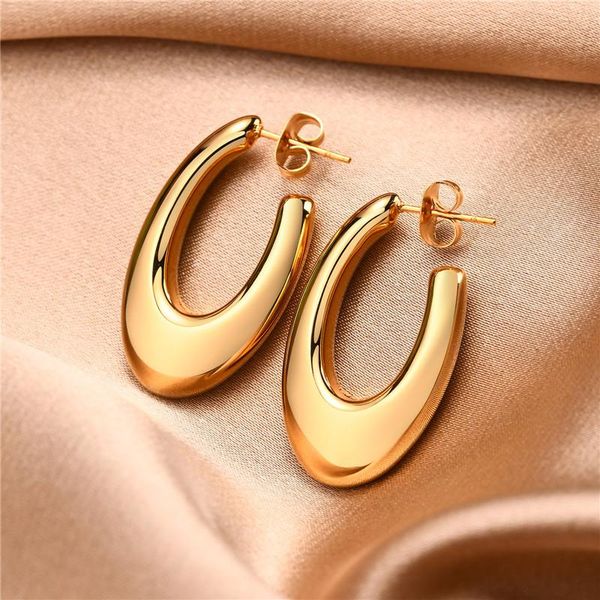 hoop & huggie zorcvens women geometric earrings gold color stainless steel big round ear clip jewelry anti allergy metal party, Golden;silver
hoop & huggie zorcvens women geometric earrings gold color stainless steel big round ear clip jewelry anti allergy metal party, Golden;silver